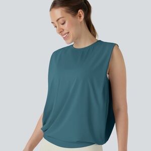 Round Neck Ruched Cool Touch Yoga Tank